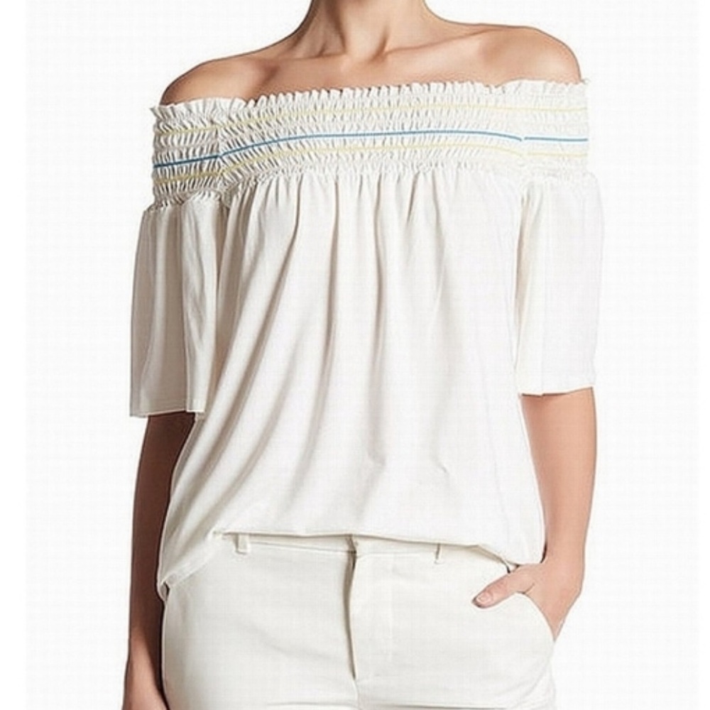 Vanity Room Ivory Off Shoulder Top